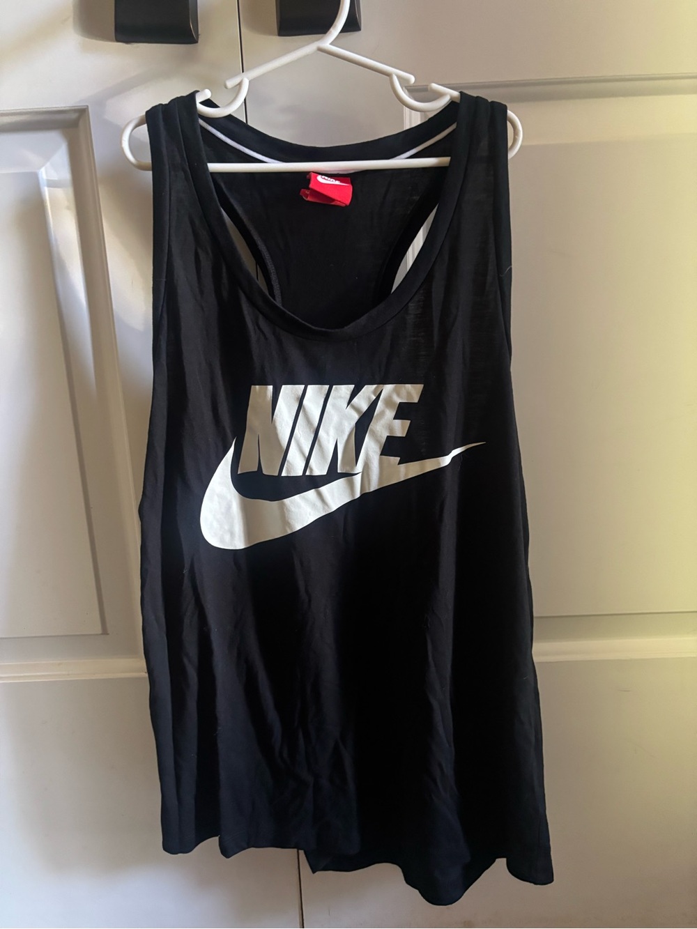 Nike Black Tank Top with White Swoosh Logo